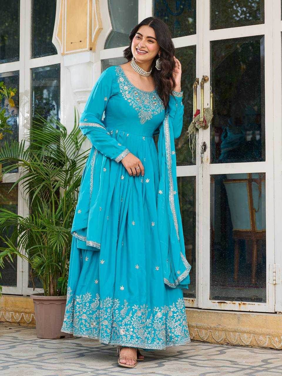 Assam Silk Embroidery Gown - MYLUXURY LANE ENTERPRISE
